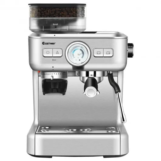 15 Bar Espresso Coffee Maker 2 Cup /w Built-in Steamer Frother and Bean Grinder