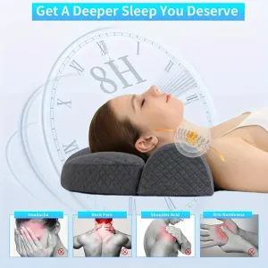 1pc Adjustable Ergonomic Orthopedic Neck Pillow - Contour Support for Shoulder and Cervical Relaxation, Memory Foam for Customized Fit and Long-Lasting Comfort