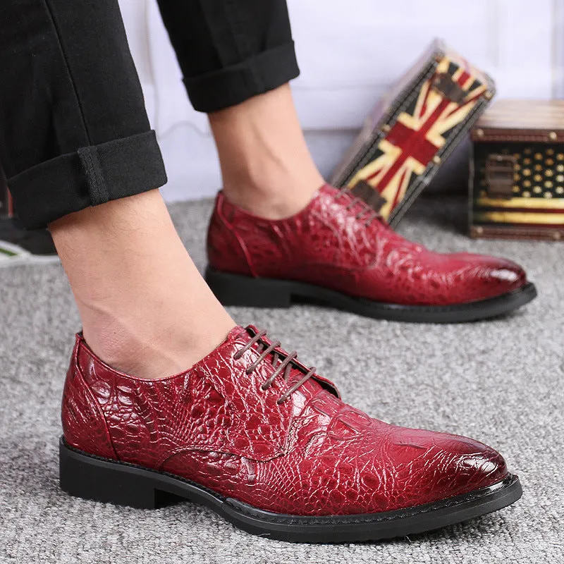 2024 Outdoor | generation season pattern youth casual tie men's shoes formal England pointed men's wedding shoes