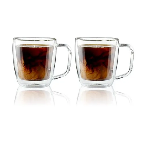 2pc Cafe Roma Double Wall 12oz Coffee Mug Set