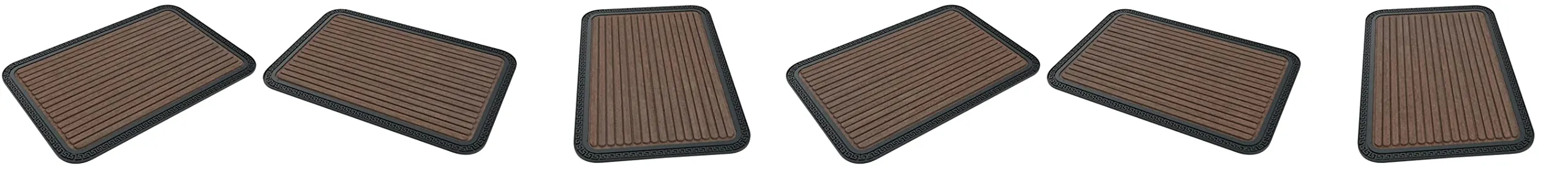 AaHo Decor Micro Fibre Rubber Moulded Polypropylene Door Mats for Home and Bathroom Indoor Floor & Outdoor Entrances Anti Skid Foot Mats (2 Pc 16 x 24 Inches, Brown)