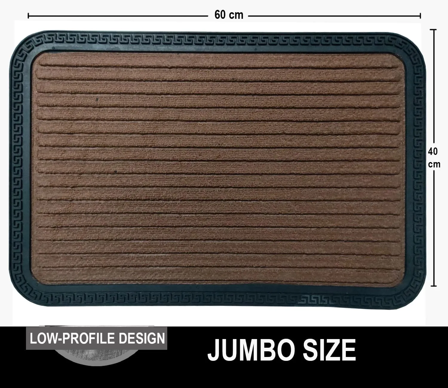 AaHo Decor Micro Fibre Rubber Moulded Polypropylene Door Mats for Home and Bathroom Indoor Floor & Outdoor Entrances Anti Skid Foot Mats (2 Pc 16 x 24 Inches, Brown)