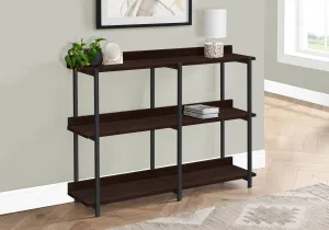 Accent Table - 48"L / Espresso / Black Metal Hall Console