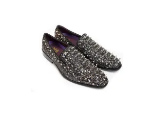 After Midnight Glitter Spike Formal Loafer in Black-Multi