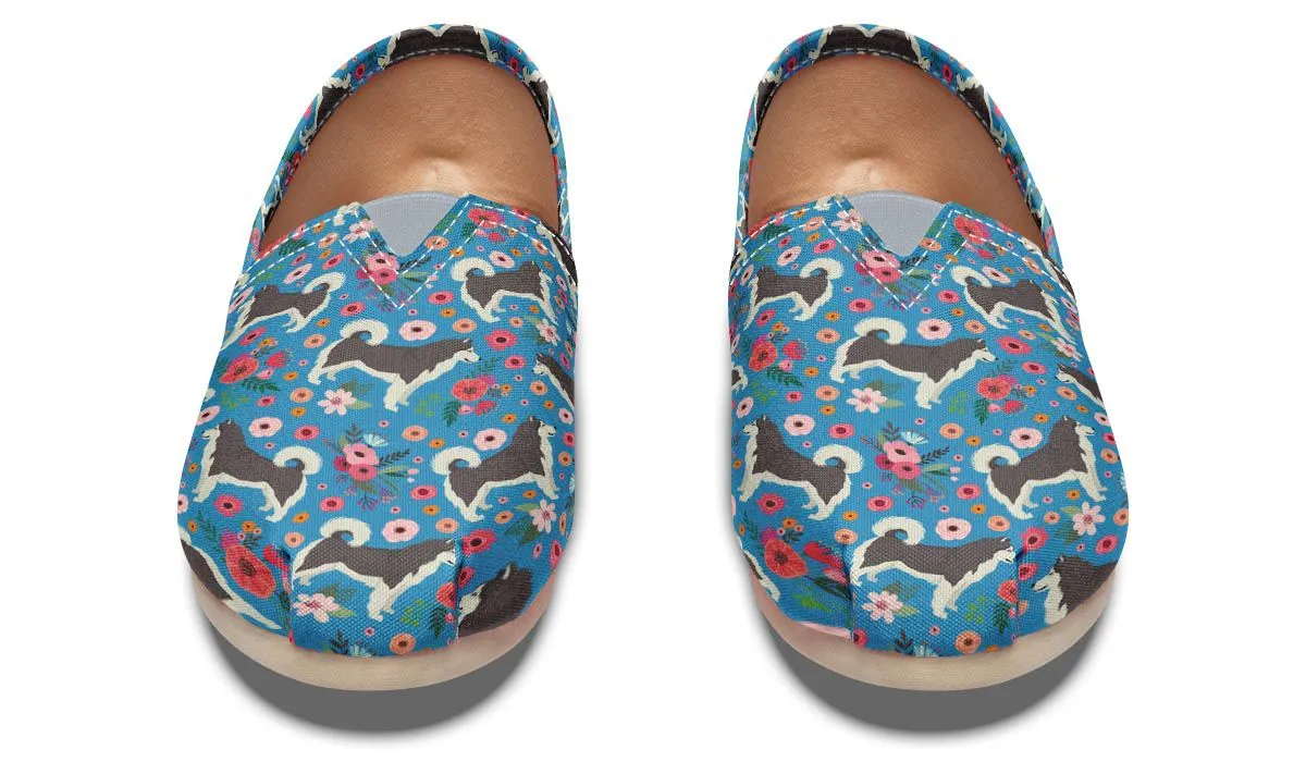 Alaskan Malamute Flower Casual Shoes