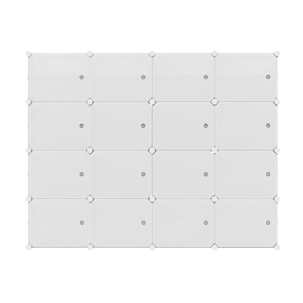 Artiss Shoe Rack DIY 16 Storage Cube Stackable White