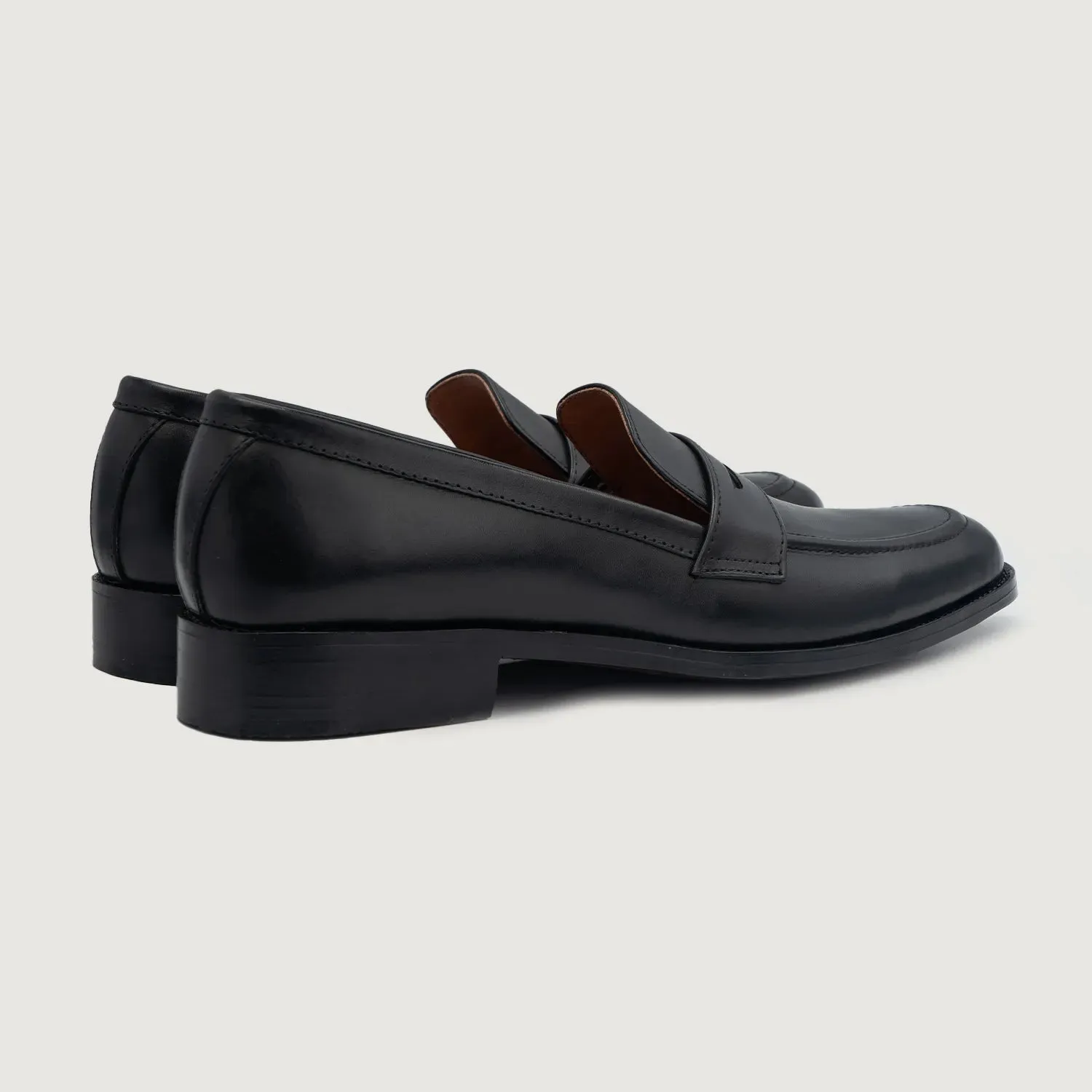 Baxton Black Leather Loafers