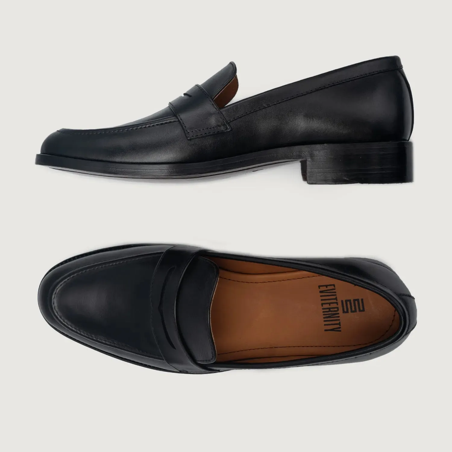 Baxton Black Leather Loafers