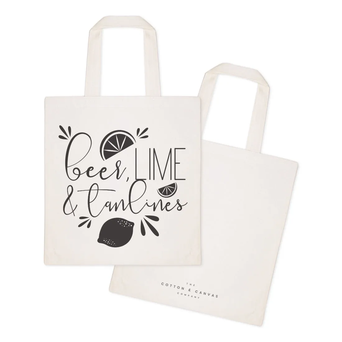 Beer, Lime and Tan Lines Cotton Canvas Tote Bag by The Cotton & Canvas Co.