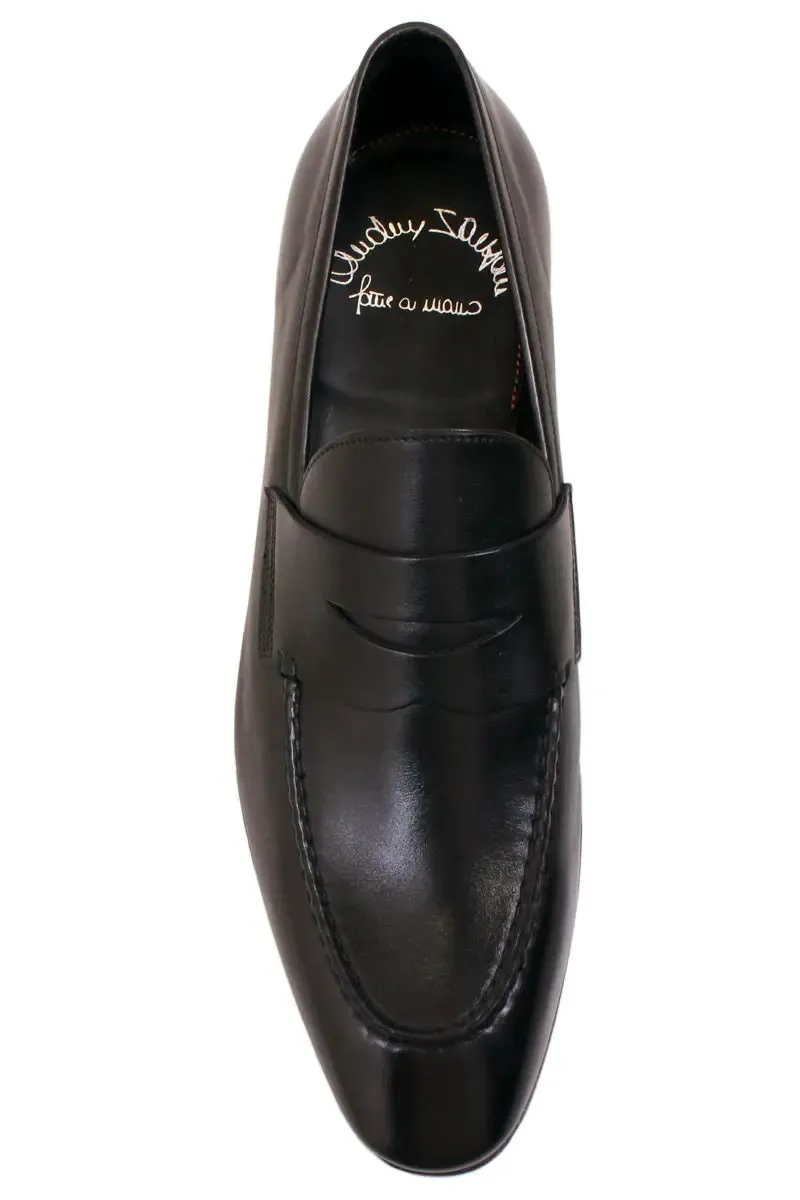 Black Leather Slip-On Loafers