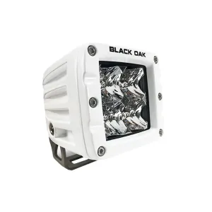 Black Oak 2" Marine LED Pod Light - Flood Optics - White Housing - Pro Series 3.0