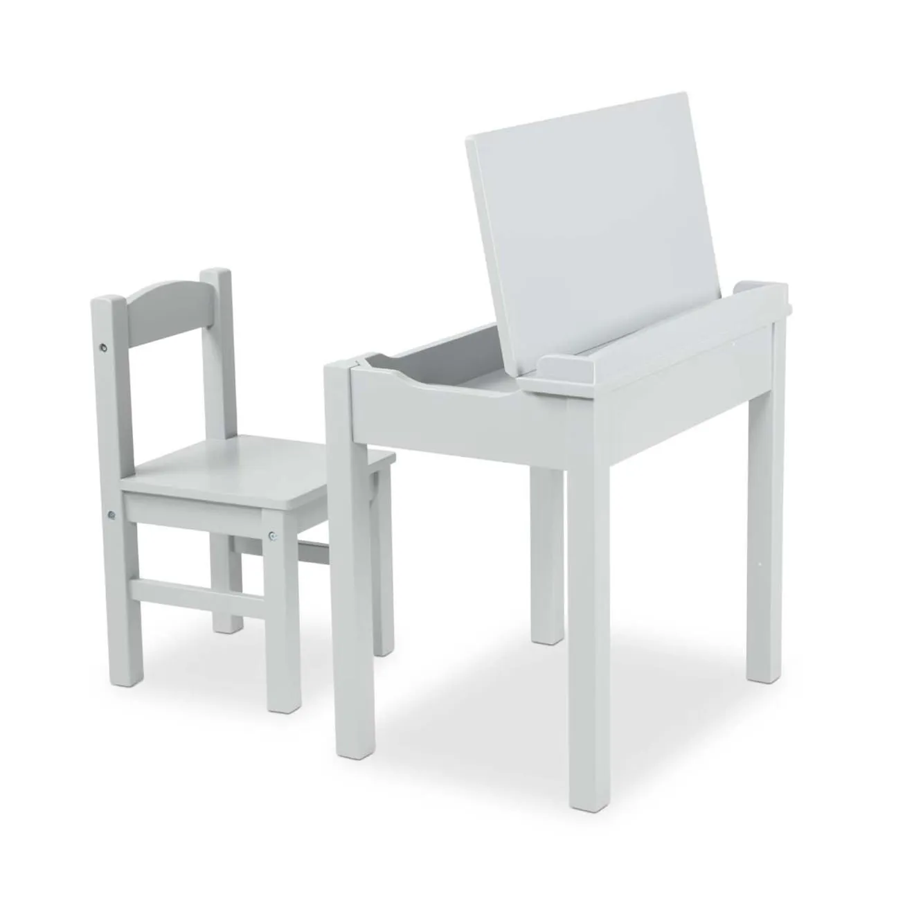 Child's Lift-Top Desk & Chair - Gray