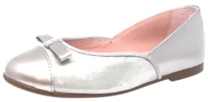 Chupetin 9371 Silver Shimmer Sparkle Patent Leather Slip On Ballerina Ballet Flats