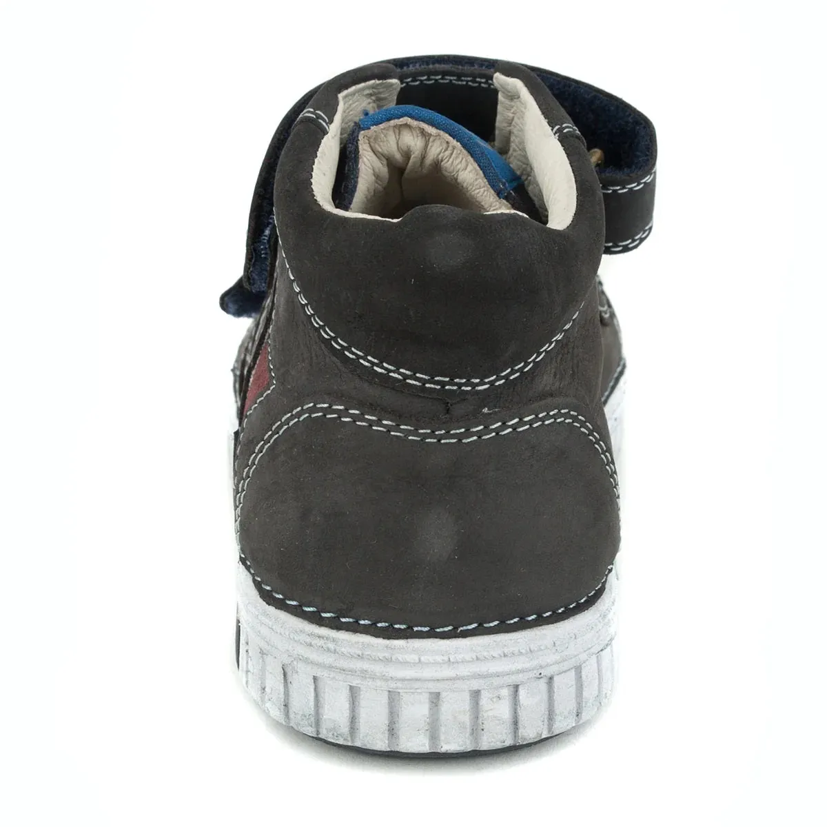 D.D. Step Big Kid Boy High-Top Shoes Black - Supportive Leather From Europe Kids Orthopedic