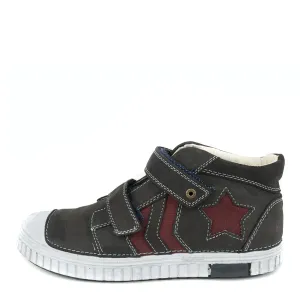 D.D. Step Big Kid Boy High-Top Shoes Black - Supportive Leather From Europe Kids Orthopedic