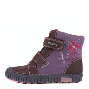 D.D. Step Big Kid Girl Shoes/Winter Boots With Faux Fur Insulation Violet And Burgundy - Supportive Leather Shoes From Europe Kids Orthopedic