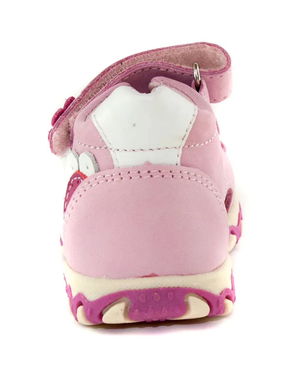 D.D. Step Girls Sandals Baby Pink With Flowers - Supportive Leather Shoes From Europe Kids Orthopedic