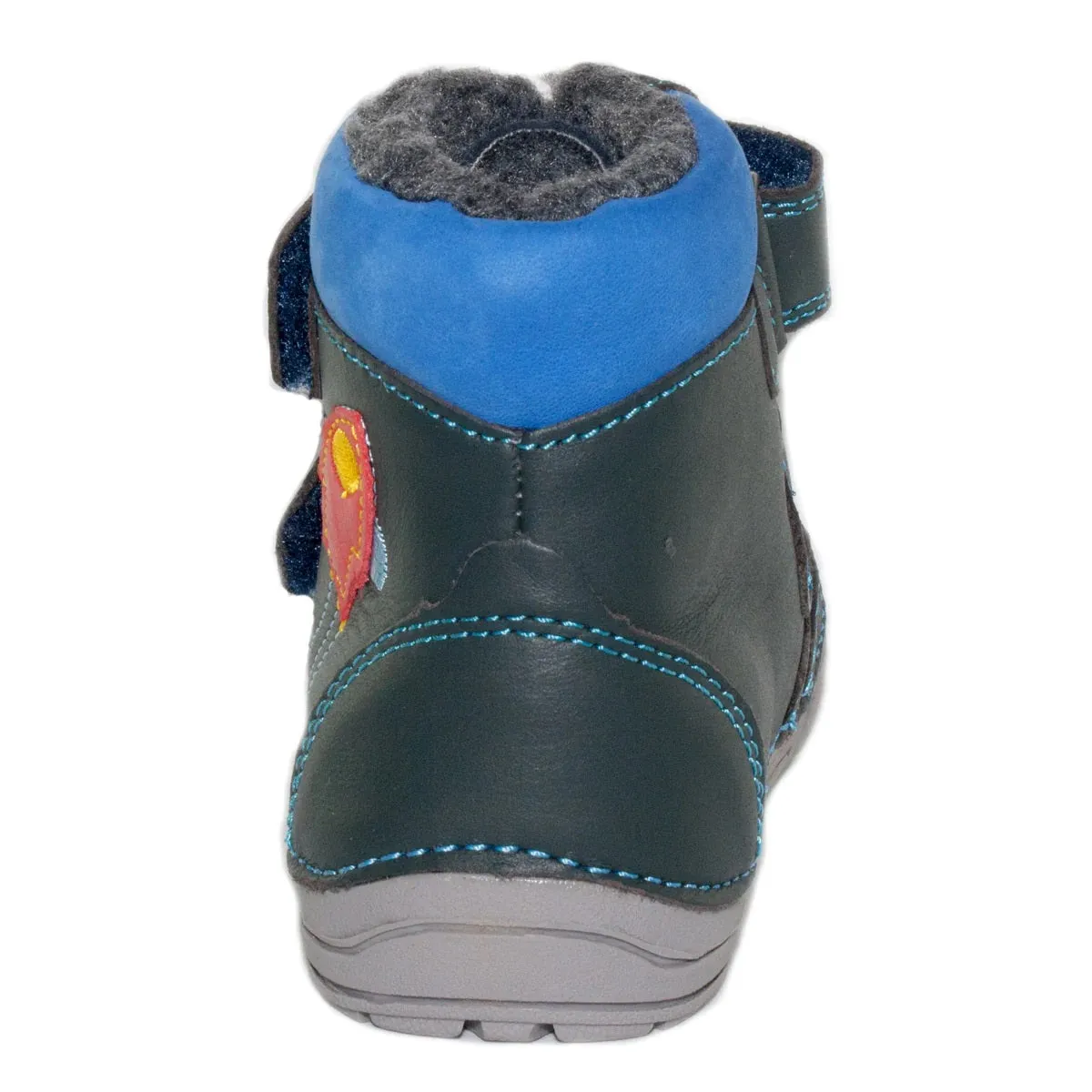 D.D. Step Toddler Boy Shoes/Winter Boots With Faux Fur Insulation Ink Blue Spaceship - Supportive Leather Shoes From Europe Kids Orthopedic