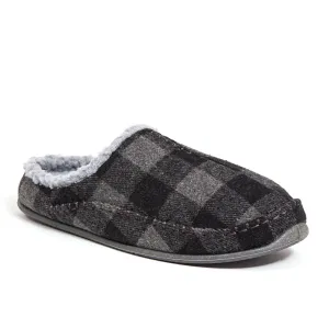 Deer Stags Men's Nordic Plaid Slipper - Grey/Black