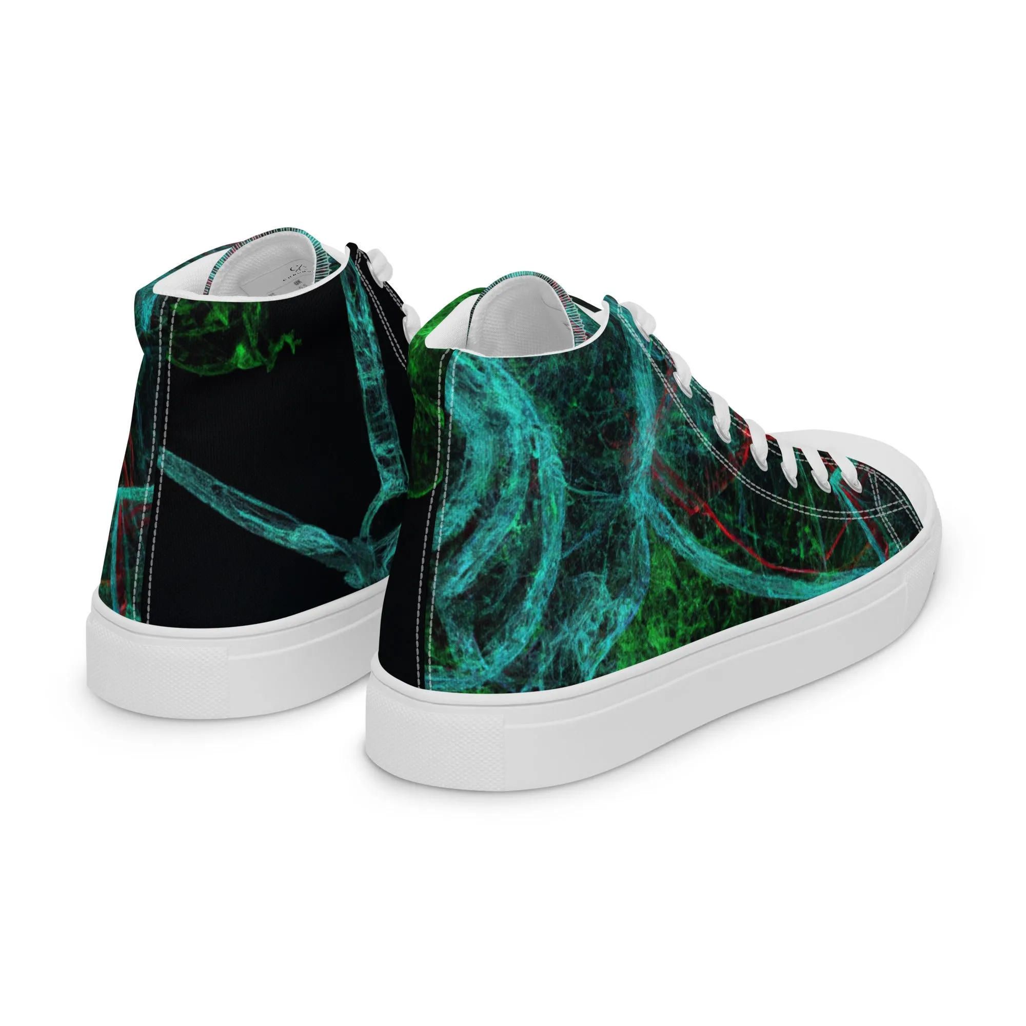 Elevate Your Style: Unique Dark Green Abstract High Tops | Limited Edition