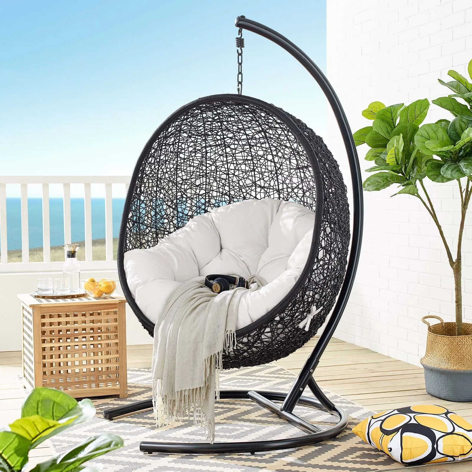 Encase Sunbrella Swing Outdoor Patio Lounge Chair