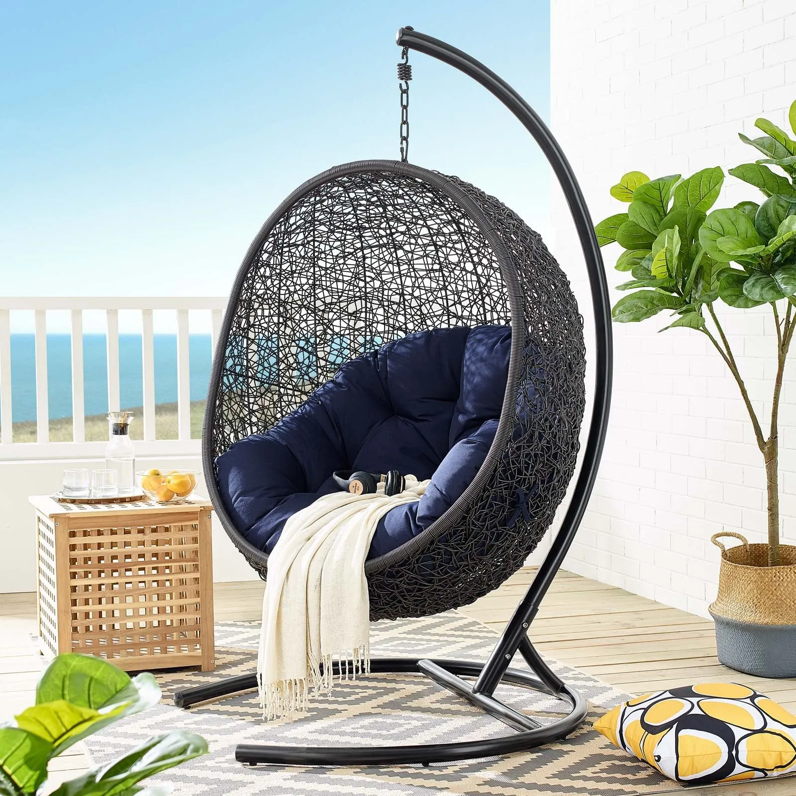 Encase Sunbrella Swing Outdoor Patio Lounge Chair