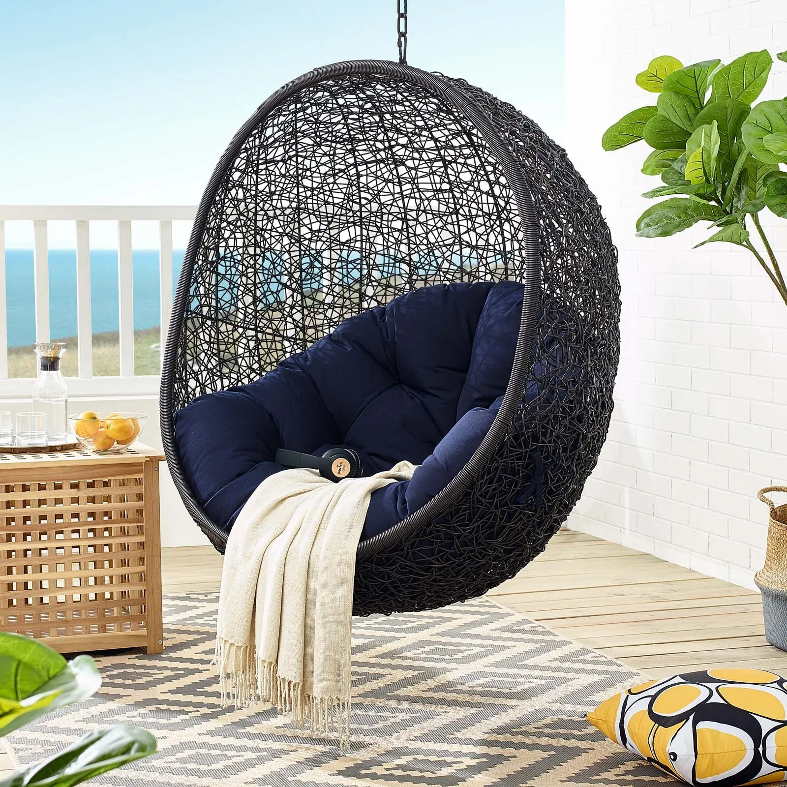 Encase Sunbrella Swing Outdoor Patio Lounge Chair