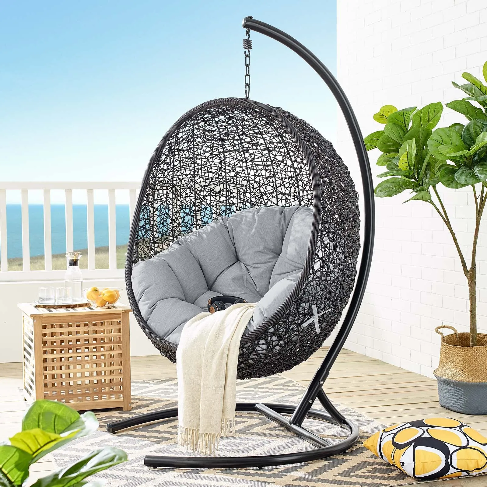 Encase Sunbrella Swing Outdoor Patio Lounge Chair