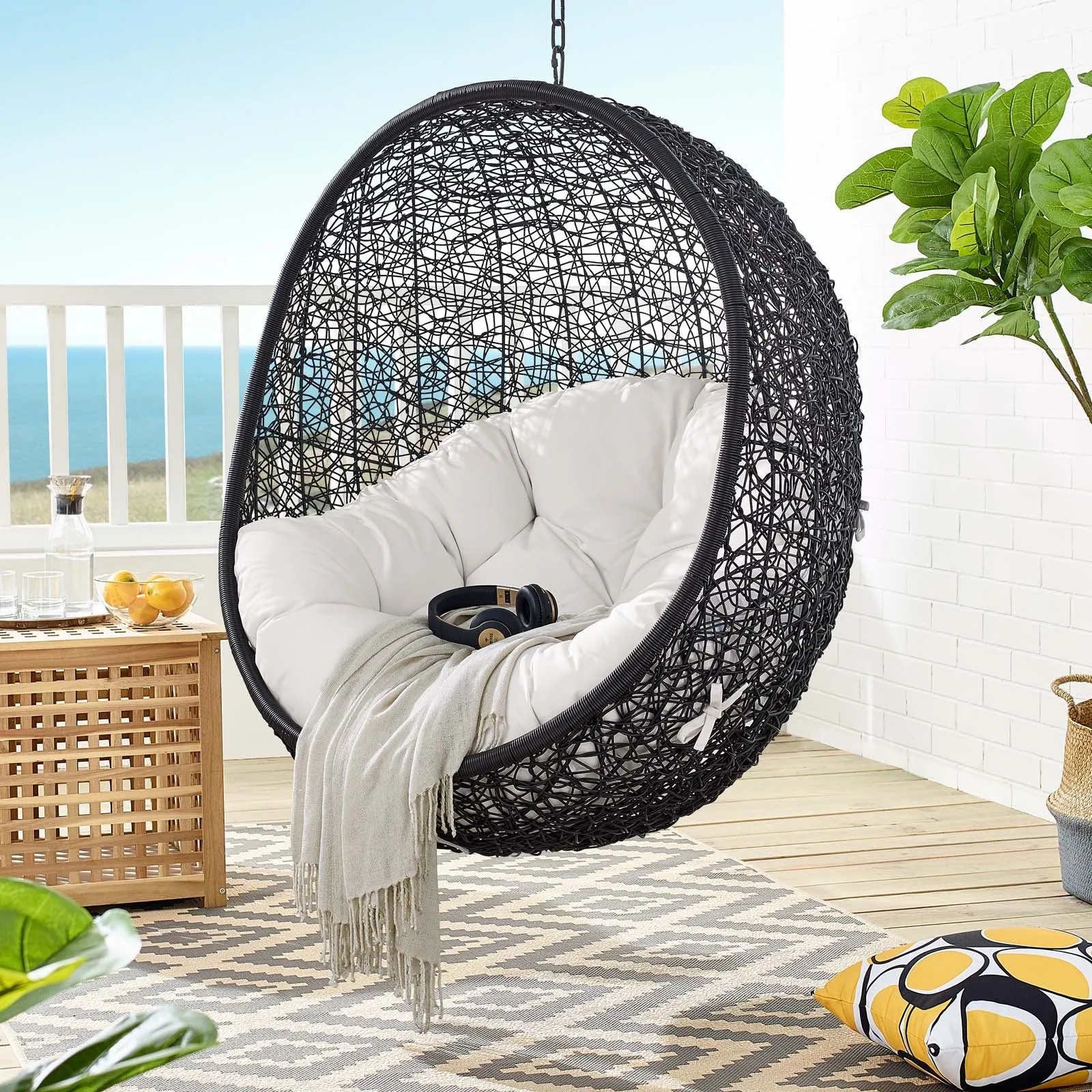 Encase Sunbrella Swing Outdoor Patio Lounge Chair