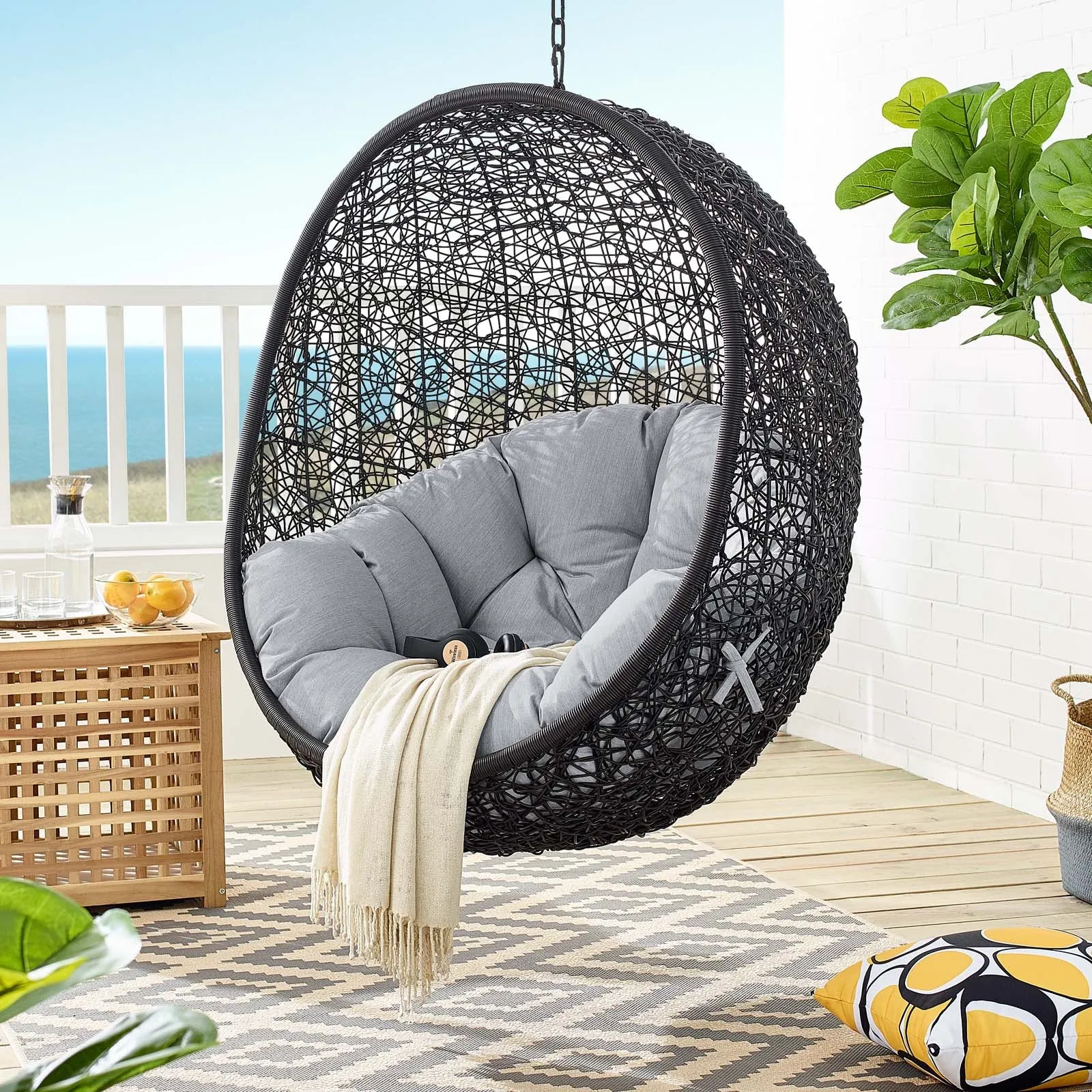 Encase Sunbrella Swing Outdoor Patio Lounge Chair