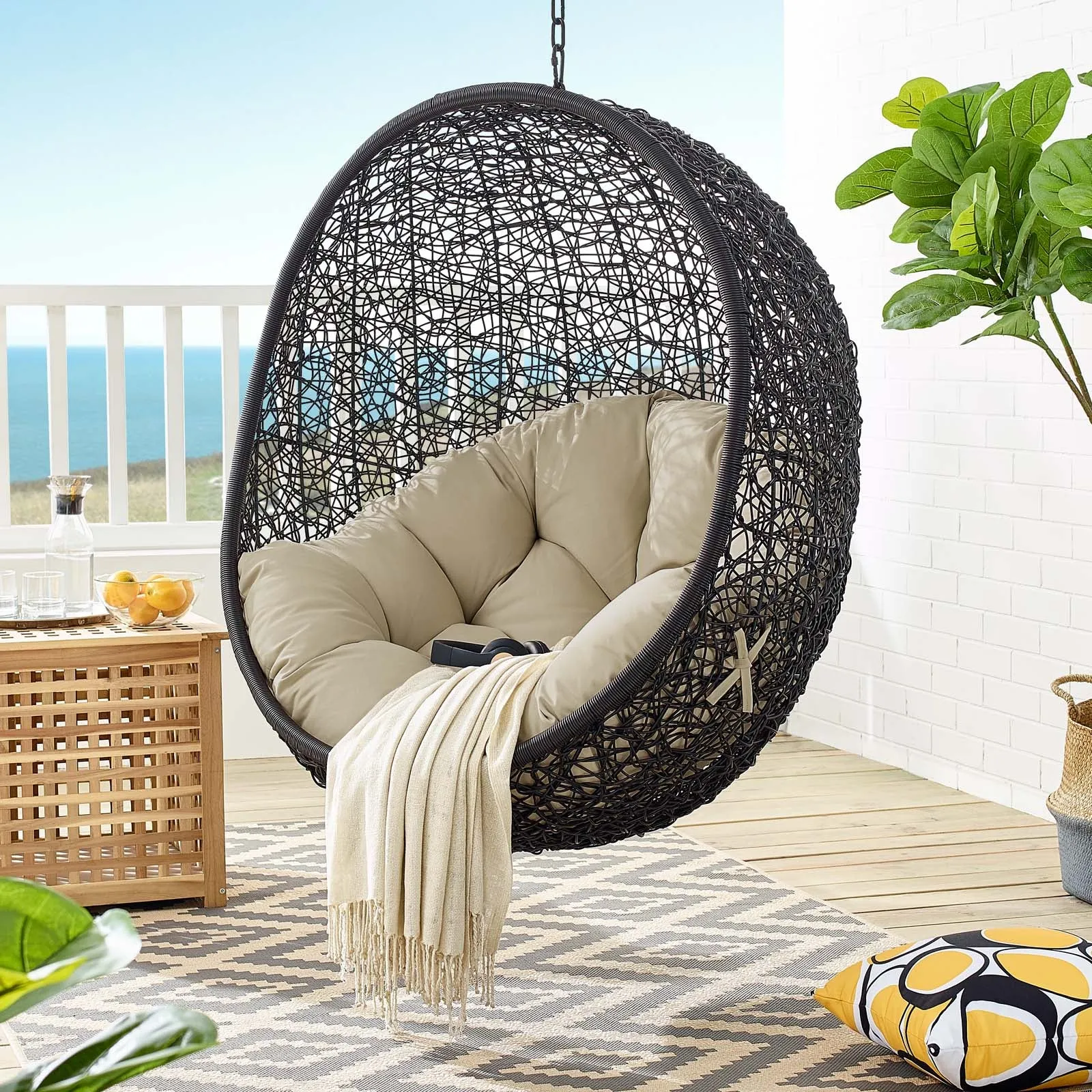 Encase Sunbrella Swing Outdoor Patio Lounge Chair