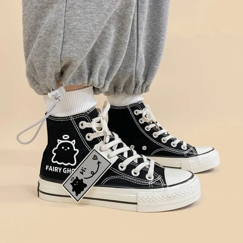 Fairy Ghost High Top Canvas Shoes - Unisex