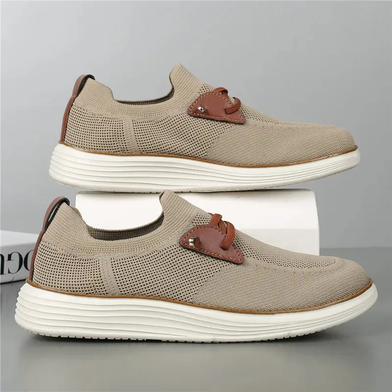 Hnzxzm Summer Men Sneakers Breathable Leather Casual Shoes Men Comfortable Mesh Men Loafers Mesh Men Shoes Outdoor Walking Zapatos