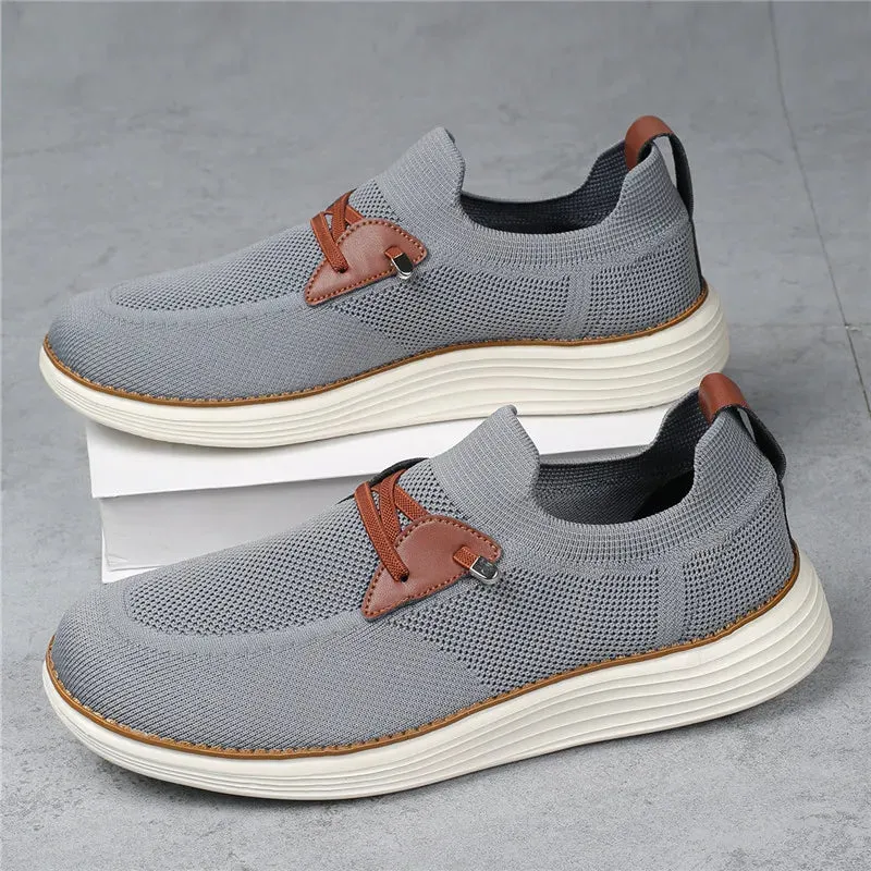 Hnzxzm Summer Men Sneakers Breathable Leather Casual Shoes Men Comfortable Mesh Men Loafers Mesh Men Shoes Outdoor Walking Zapatos