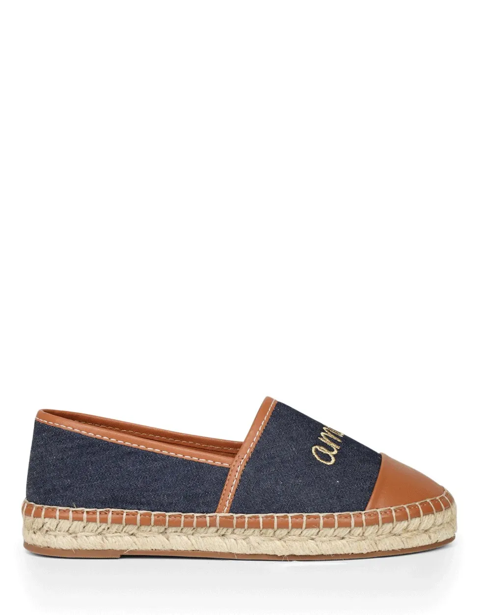 Jenna Denim Flat Espadrille in Indigo