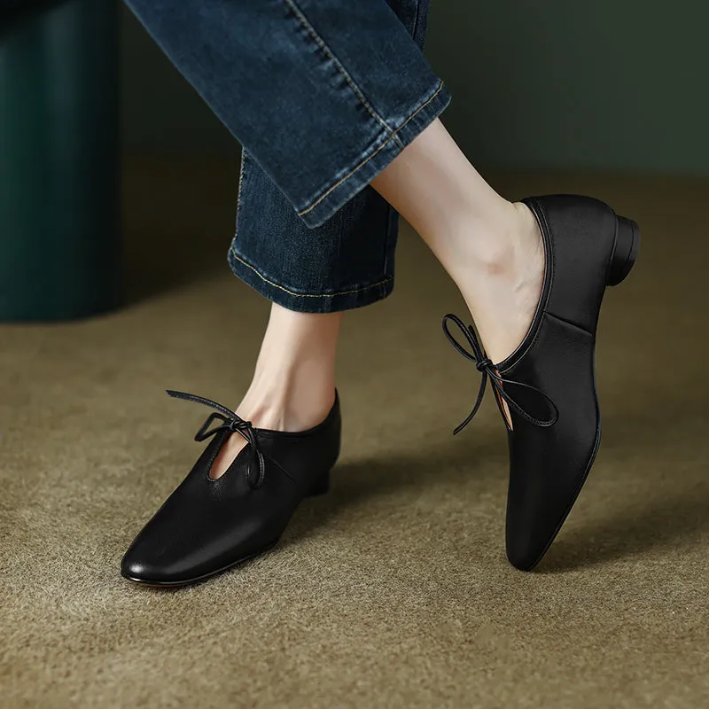 Kylie Black Flats with Bow