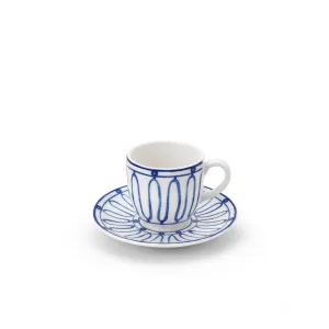 Kyma Espresso Cup & Saucer Blue/White