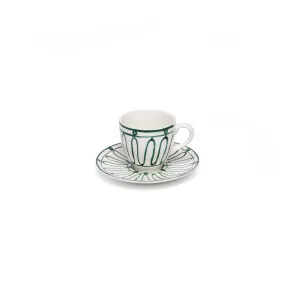 Kyma Espresso Cup & Saucer Green/White