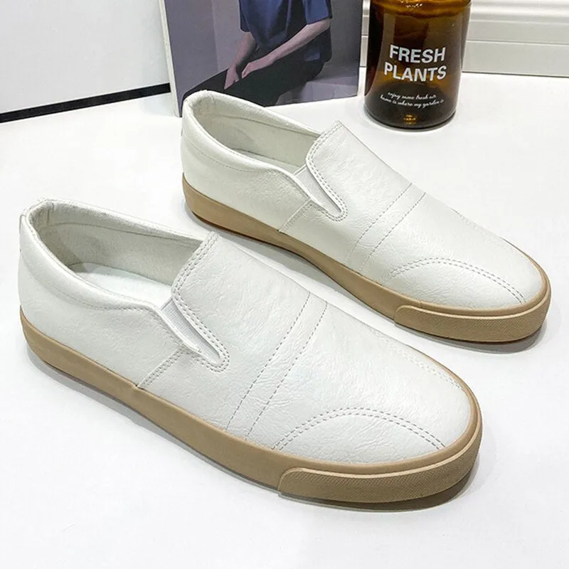 Men's Loafers Pu Leather Light Casual Shoes  Spring Men Outdoor Lazy Walking Shoes Men's Sneakers Soft Comfortable Men Shoes