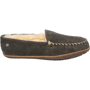 Men's Minnetonka Sheepskin Tobie Charcoal W/R Suede