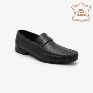 Men's Textured Leather Loafers