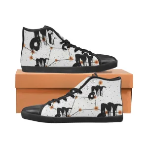 Men's Virgo Zodiac Print Canvas High Top Shoes