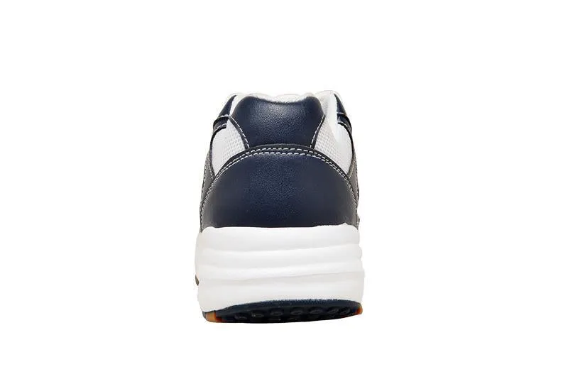 Mt. Emey 2155 White/Navy - Children Oil/Slip Resistant Shoes with Laces