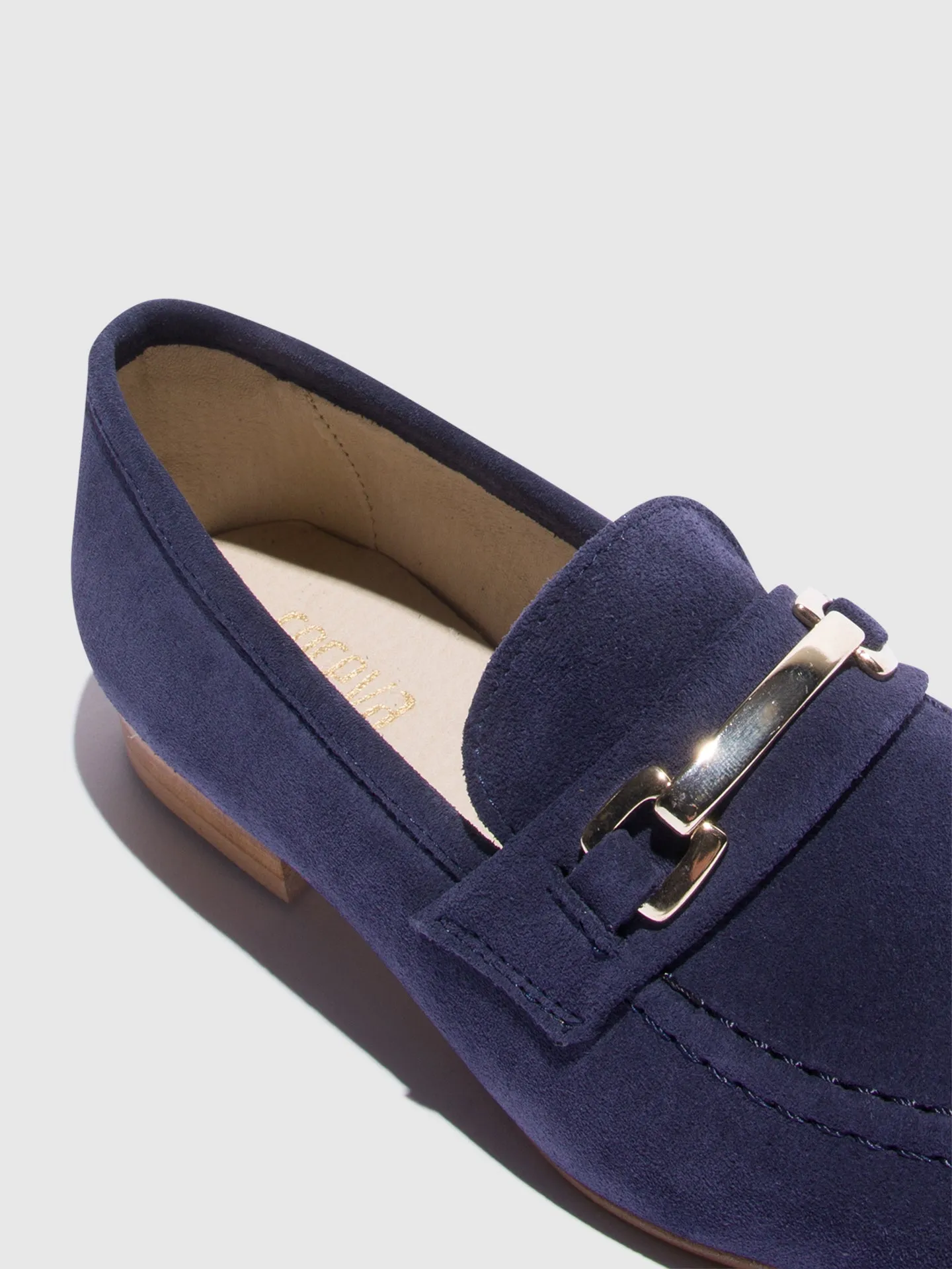 Navy Metallic Detail Loafers