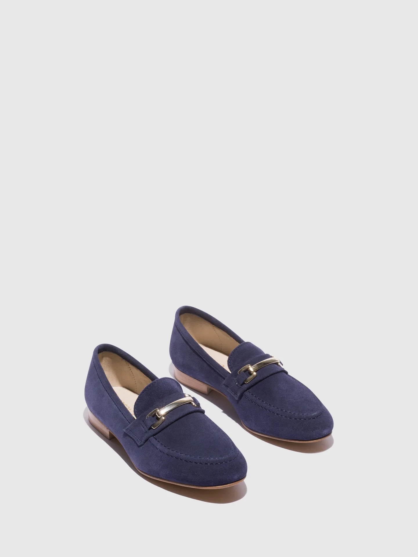 Navy Metallic Detail Loafers