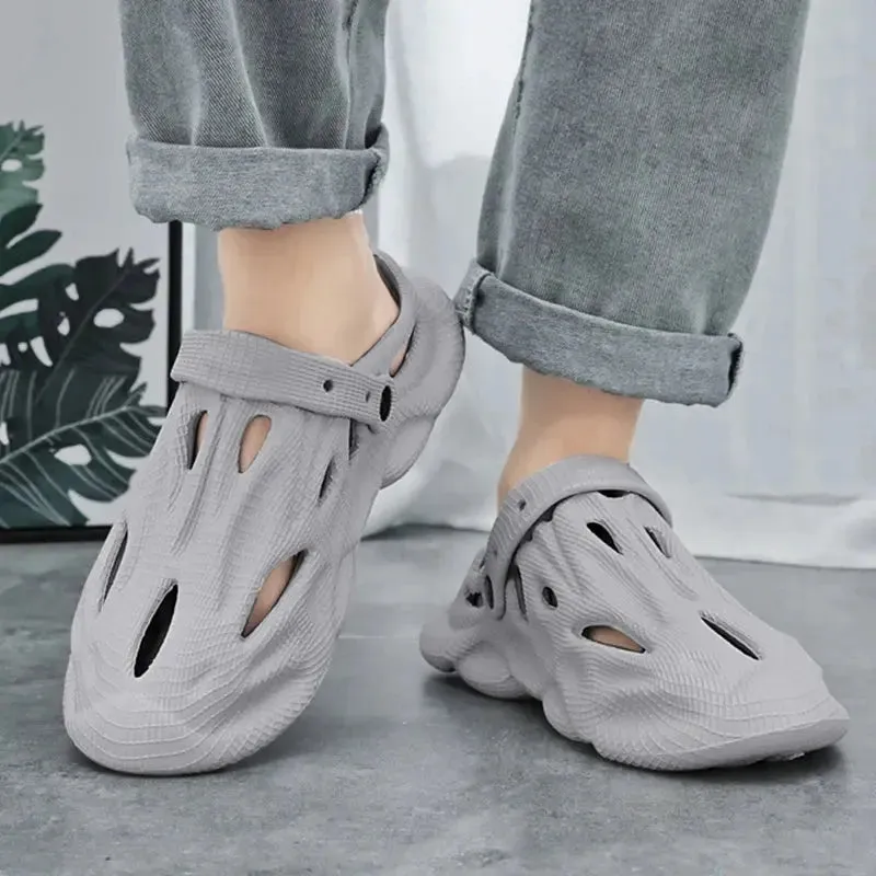 outdoor shoes Pallene New Summer Men Beach Slippers Casual Garden Shoes Outdoor Soft Cloud Slippers Non-slip Casual Home Sandals Breath Shoes