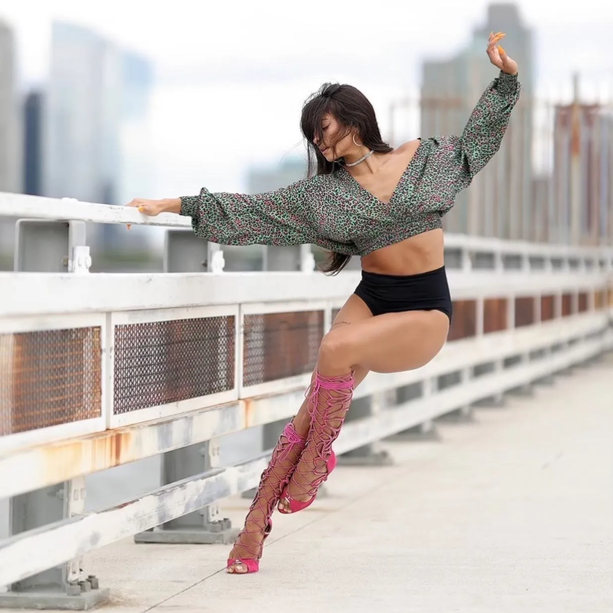 Pink Queen Laceup Rhinestone Boots