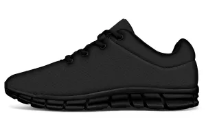 Pitch Black Athletic Sneakers - Light Breathable and Comfortable Sports Shoes with Anti-Slip Soles