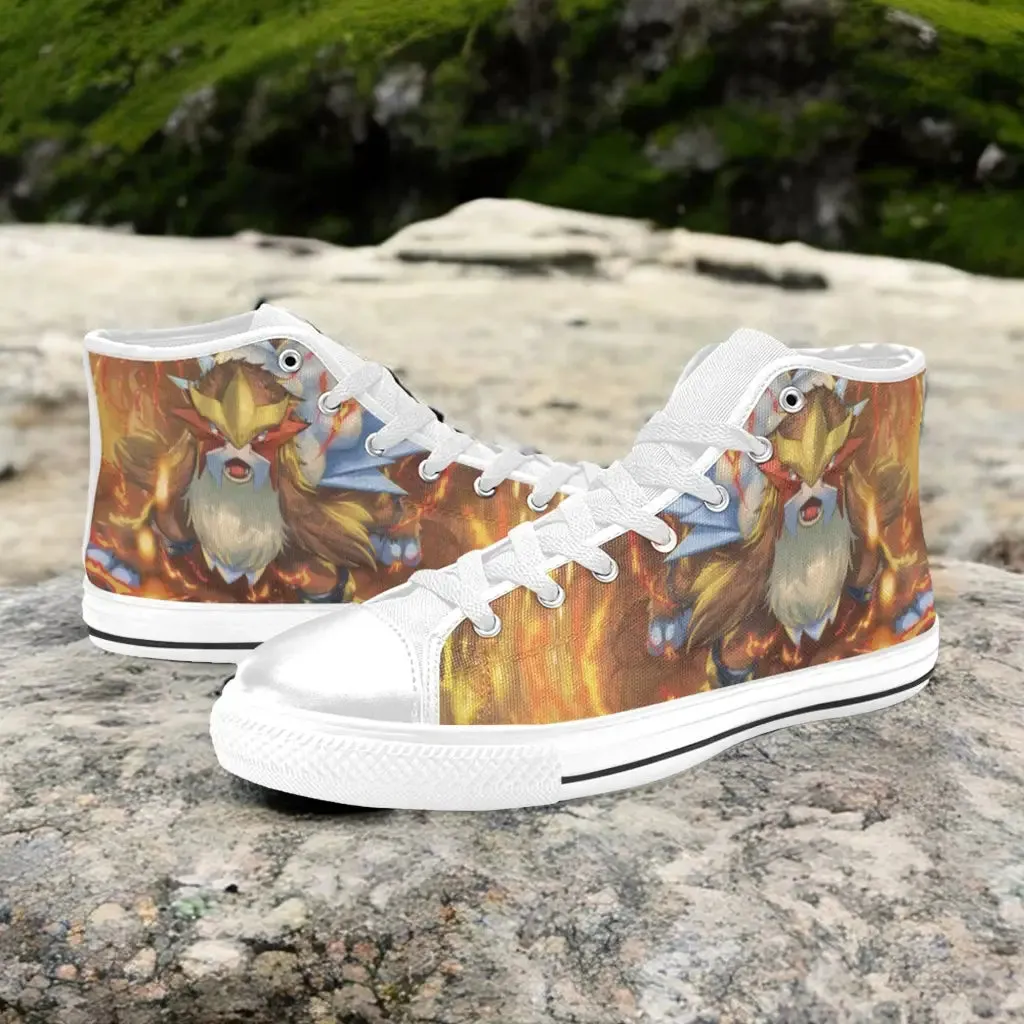 Pokemon Entei Fire Shoes High Top Sneakers for Kids and Adults