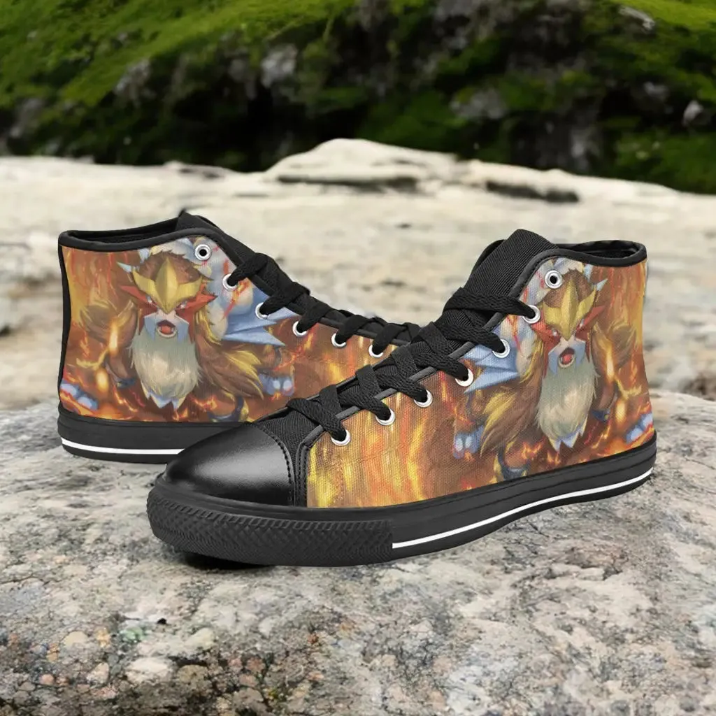 Pokemon Entei Fire Shoes High Top Sneakers for Kids and Adults